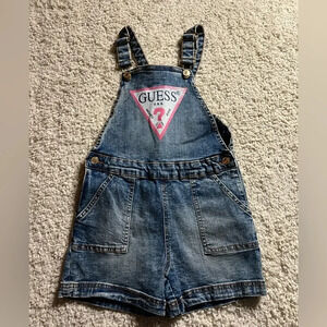 Girls Size 10 Vintage Guess Overall Shorts NWT